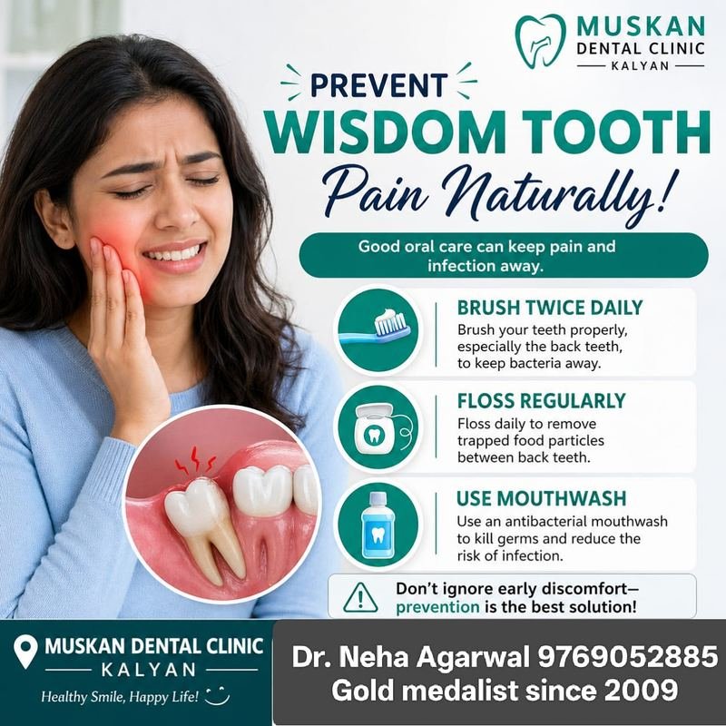 Poster — prevent wisdom-tooth pain naturally, oral care tips